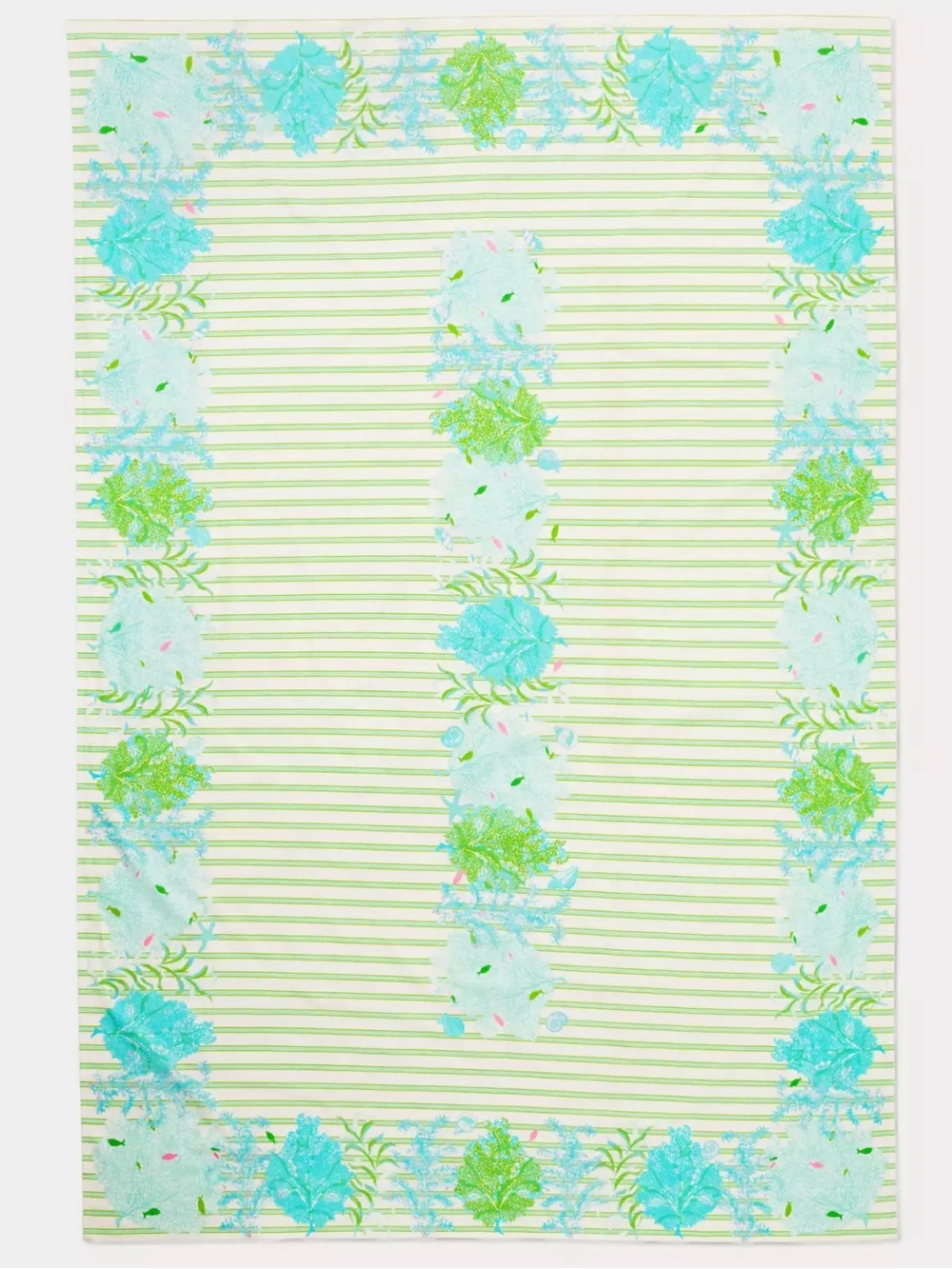 NWT Lilly Pulitzer Engineered Coral Stripe Tablecloth Sea Fan Stripe